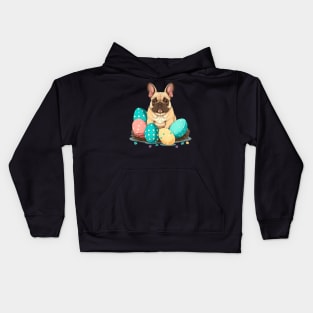 French Bulldog happy easter day Kids Hoodie